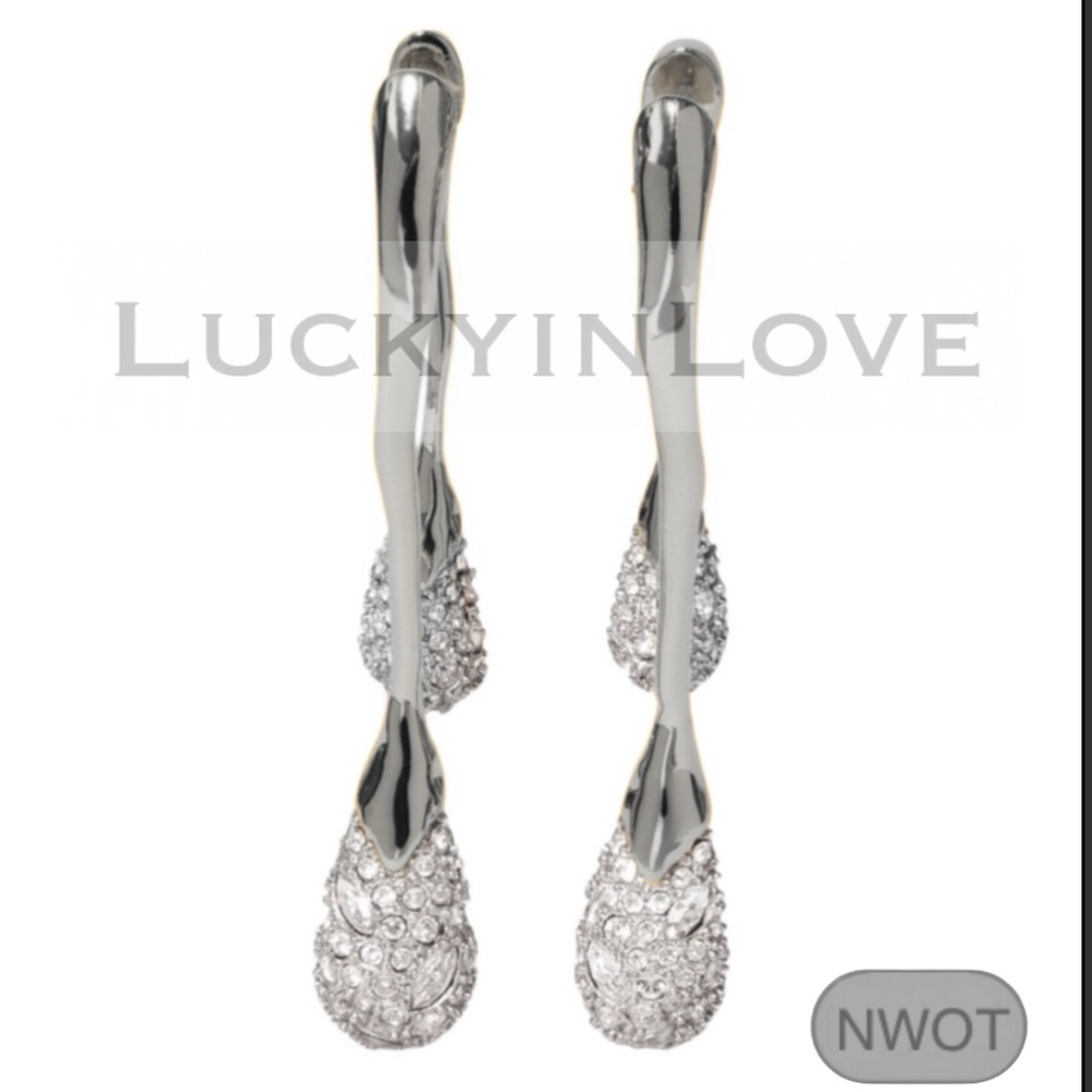 ALEXIS BITTAR • Solanales Crystal Front Back Double Drop Earrings - Silver - Picture 6 of 14